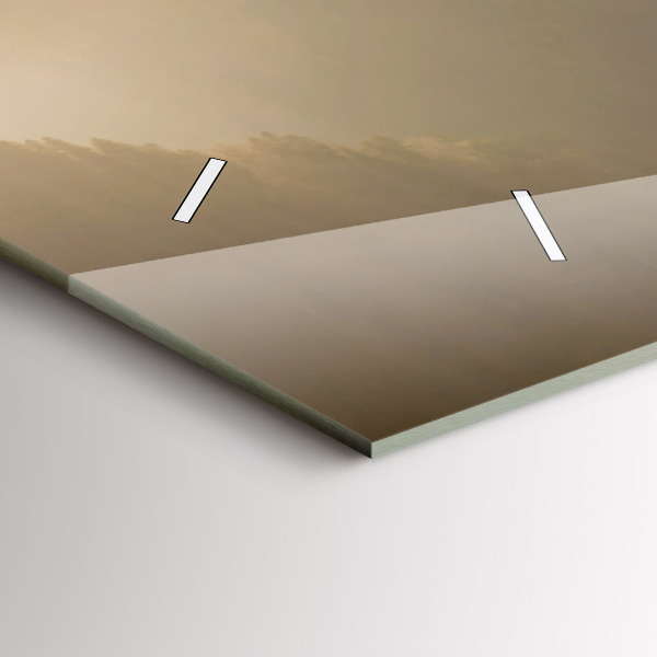 Horizontal wall clock A tree in the mountains