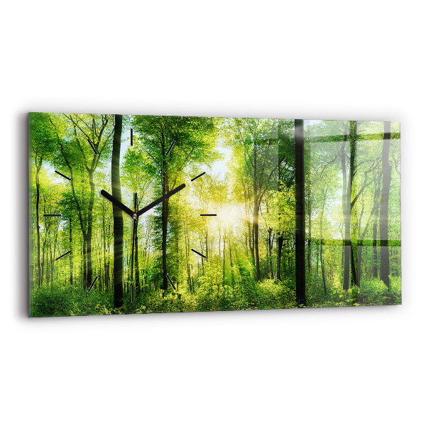 Horizontal wall clock Nature forest trees