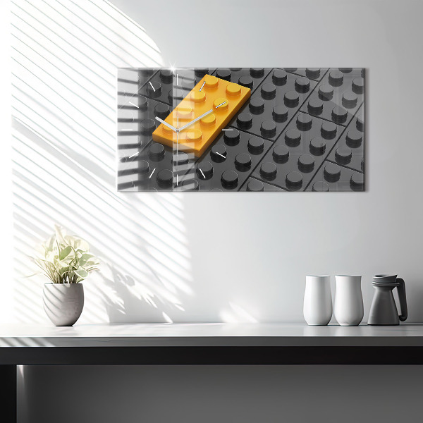 Horizontal wall clock Toy blocks