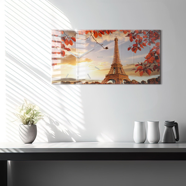Horizontal wall clock Eiffel Tower