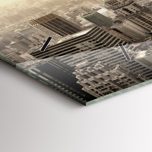 Horizontal wall clock New York Towers