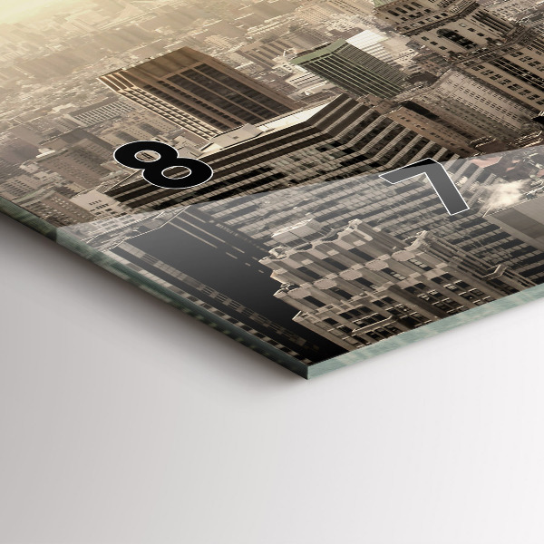 Horizontal wall clock New York Towers