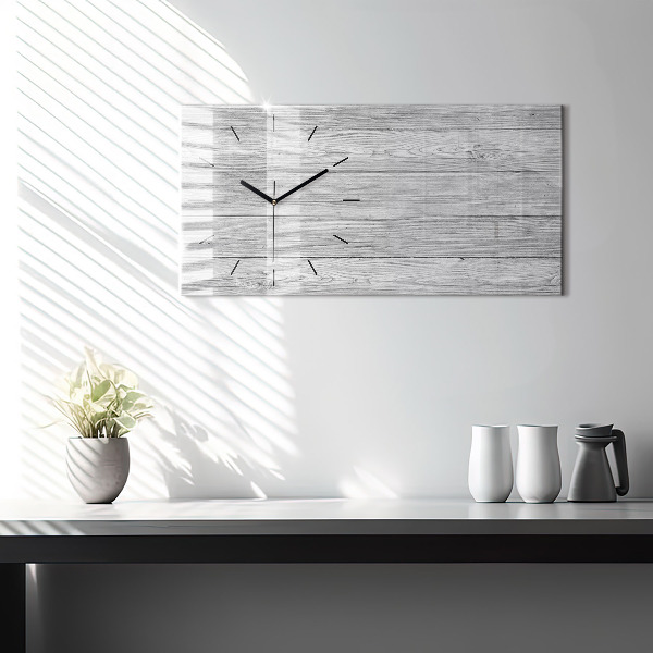 Horizontal wall clock Wooden panels
