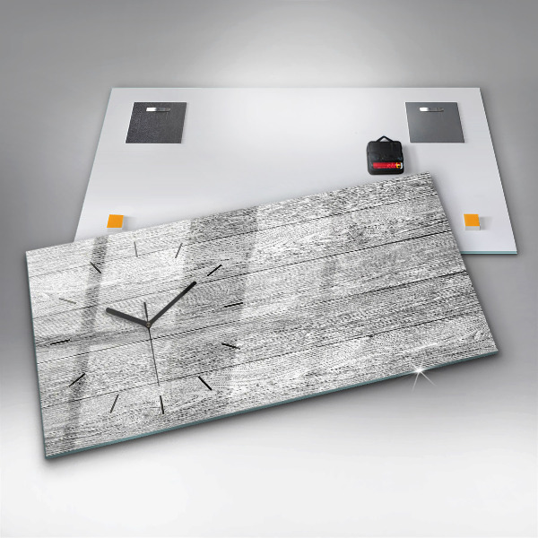 Horizontal wall clock Wooden panels