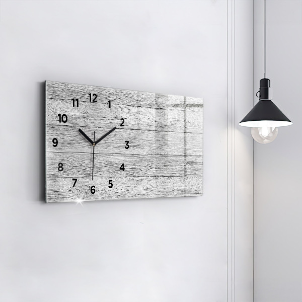 Horizontal wall clock Wooden panels