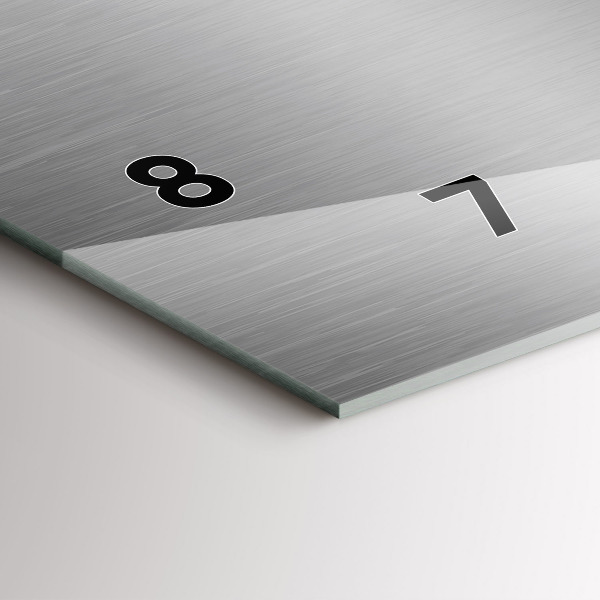 Horizontal wall clock Gray metal abstraction