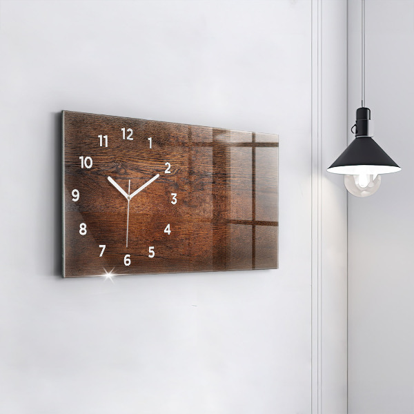 Horizontal wall clock Old wood