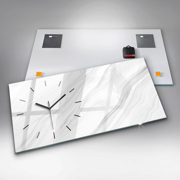Horizontal wall clock Decorative marble
