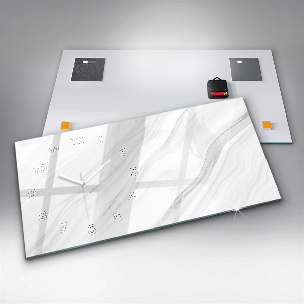 Horizontal wall clock Decorative marble