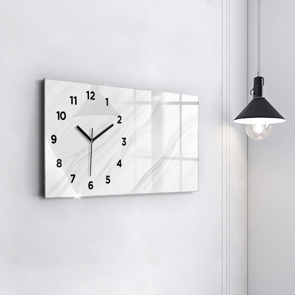 Horizontal wall clock Decorative marble