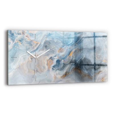 Horizontal wall clock Marble pattern