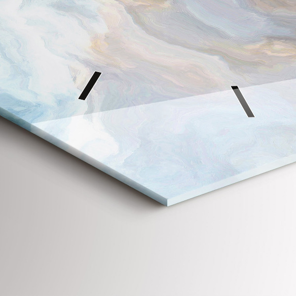 Horizontal wall clock Marble pattern