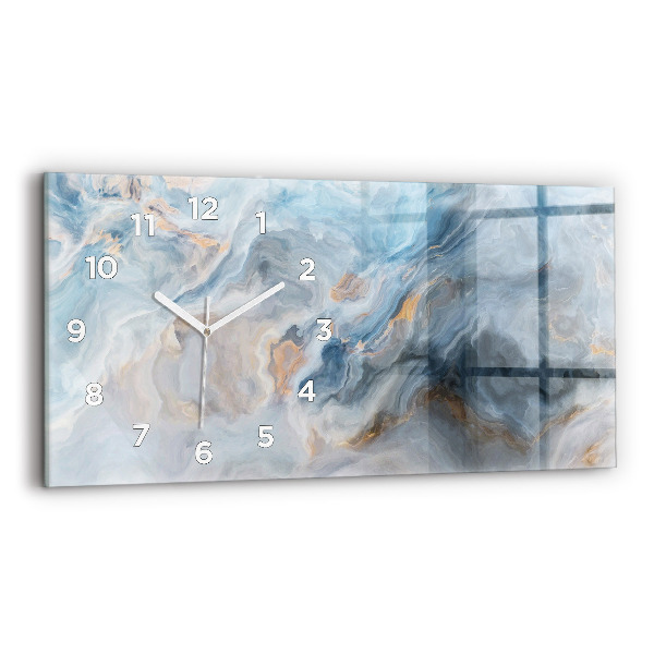 Horizontal wall clock Marble pattern