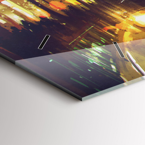 Horizontal wall clock Painted city