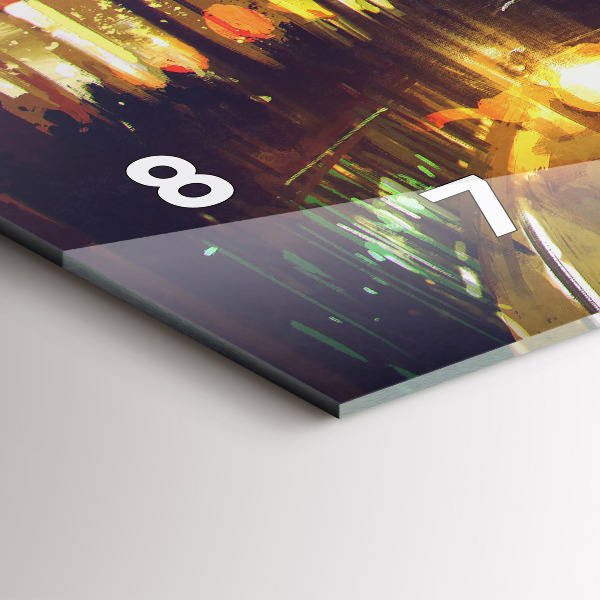 Horizontal wall clock Painted city