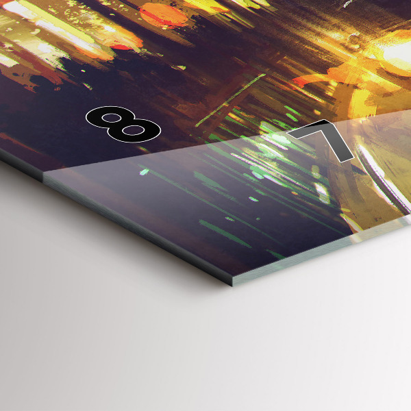 Horizontal wall clock Painted city