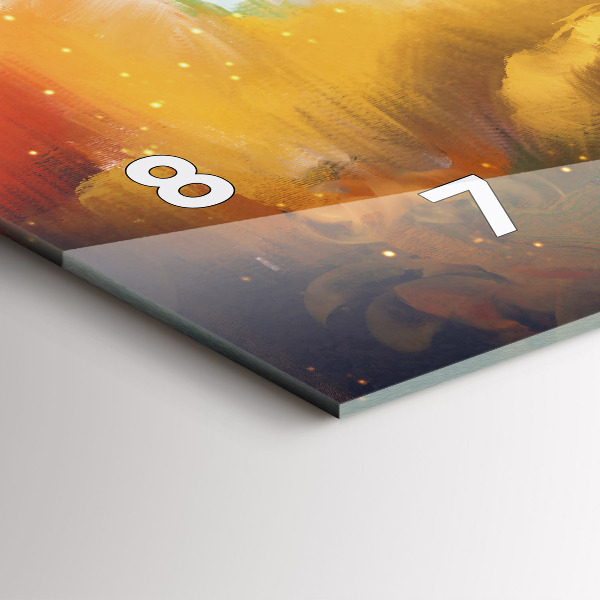 Horizontal wall clock Abstract painting