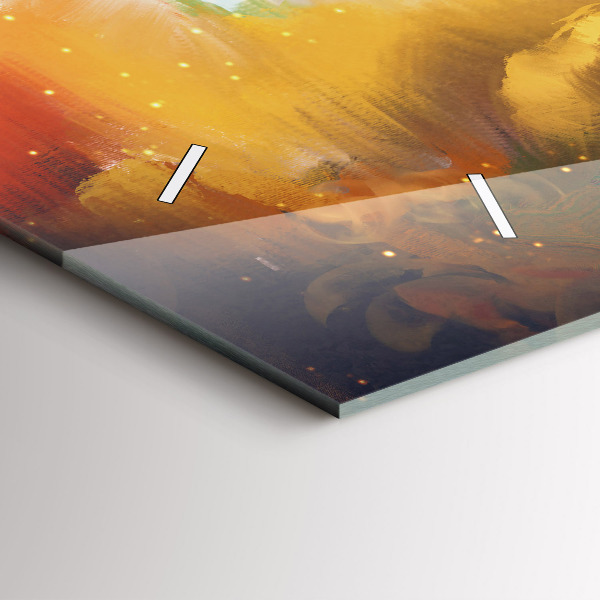 Horizontal wall clock Abstract painting