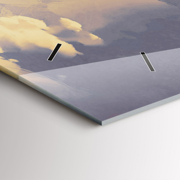 Horizontal wall clock Paper ships