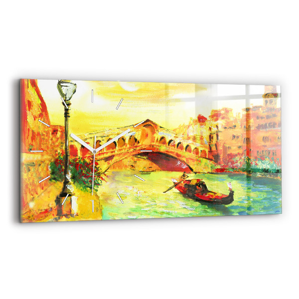 Horizontal wall clock Venice Rialto Bridge
