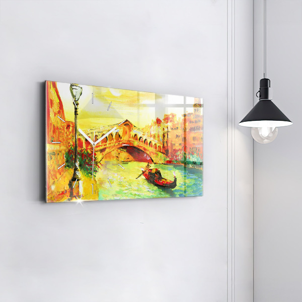 Horizontal wall clock Venice Rialto Bridge