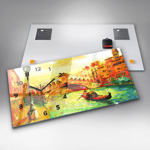 Horizontal wall clock Venice Rialto Bridge