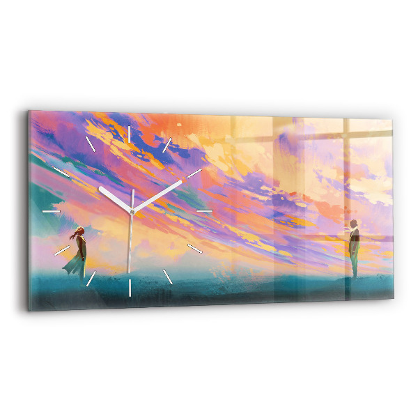 Horizontal wall clock Platonic love