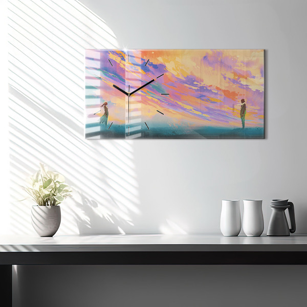 Horizontal wall clock Platonic love