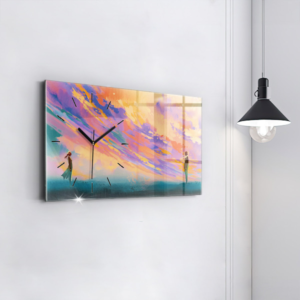 Horizontal wall clock Platonic love