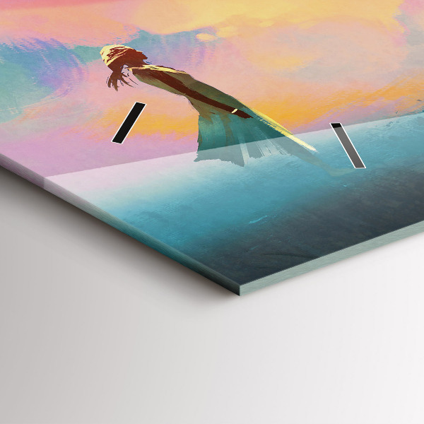 Horizontal wall clock Platonic love