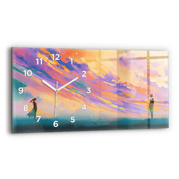 Horizontal wall clock Platonic love