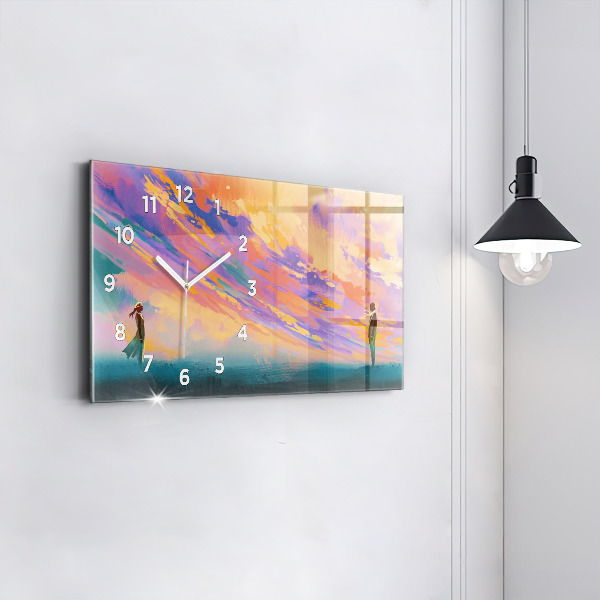 Horizontal wall clock Platonic love