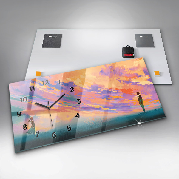 Horizontal wall clock Platonic love