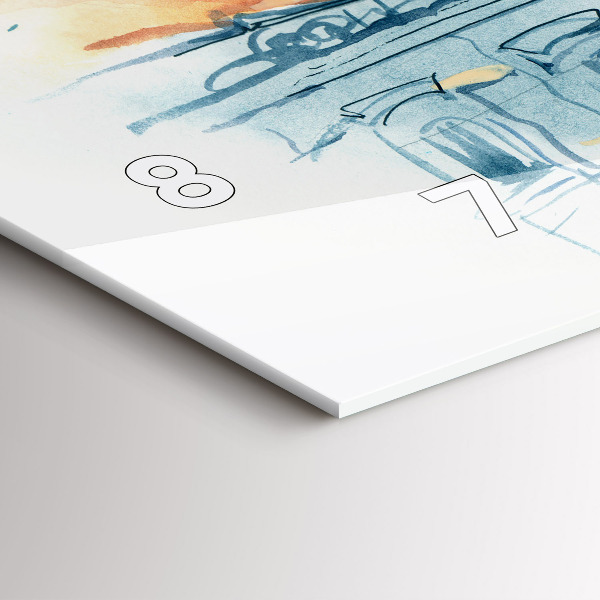 Horizontal wall clock People in watercolor