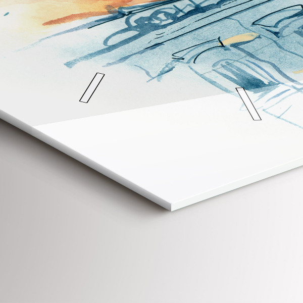 Horizontal wall clock People in watercolor