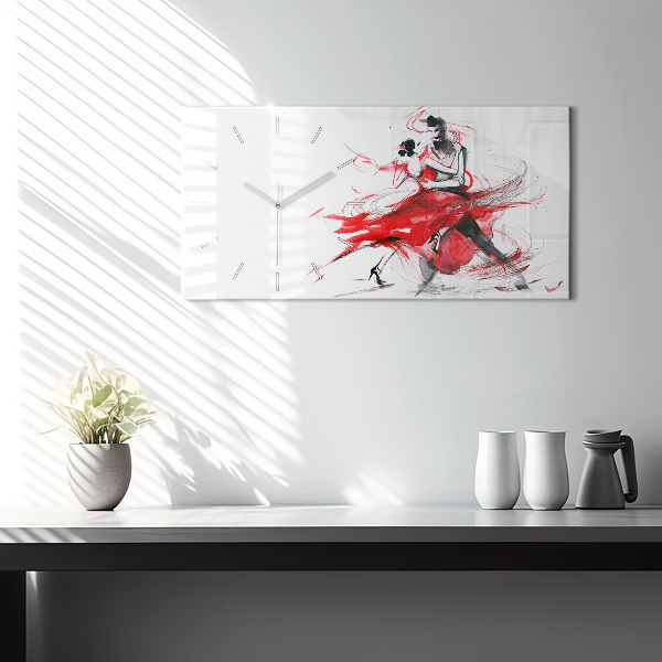 Horizontal wall clock Dancing couple