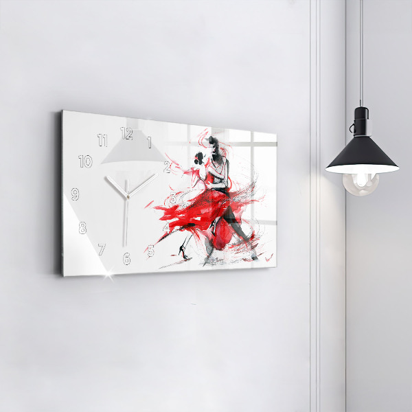 Horizontal wall clock Dancing couple