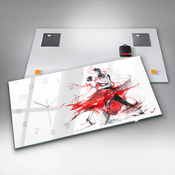 Horizontal wall clock Dancing couple