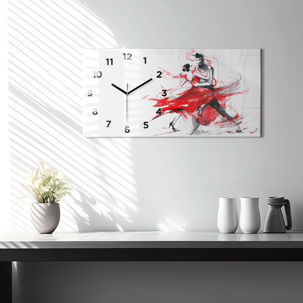 Horizontal wall clock Dancing couple