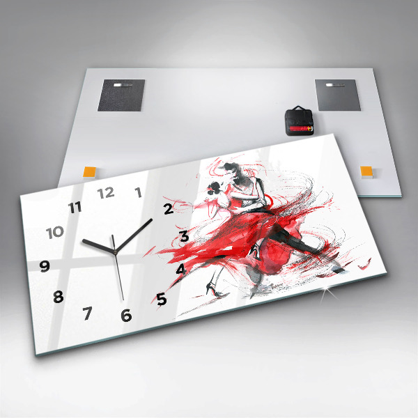 Horizontal wall clock Dancing couple