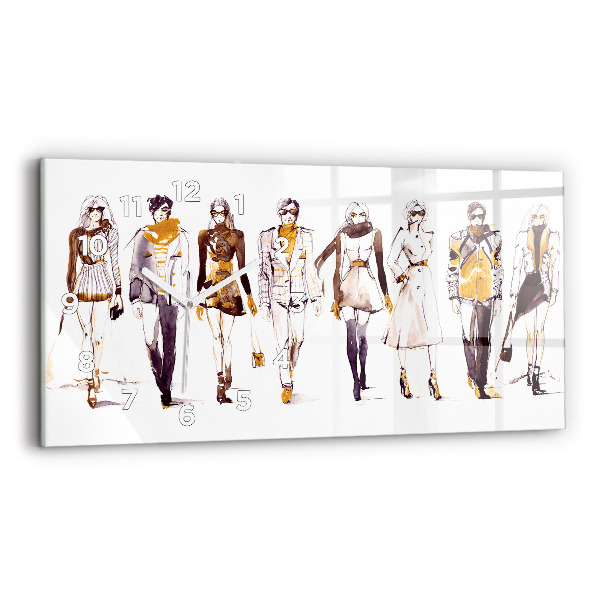 Horizontal wall clock Woman and man