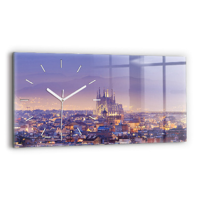 Horizontal wall clock View of Barcelona