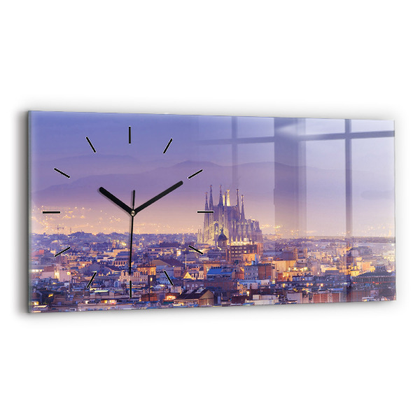 Horizontal wall clock View of Barcelona