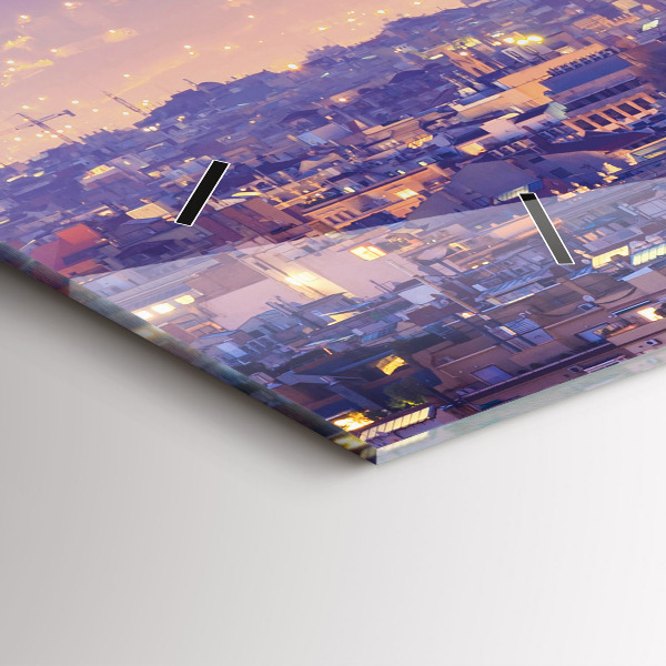 Horizontal wall clock View of Barcelona