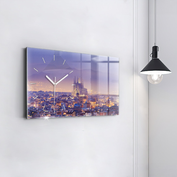 Horizontal wall clock View of Barcelona