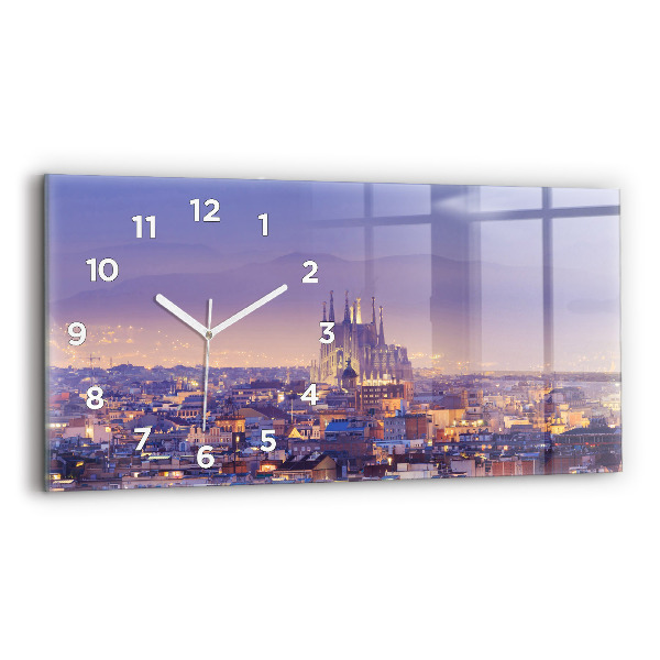 Horizontal wall clock View of Barcelona