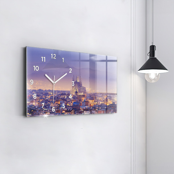 Horizontal wall clock View of Barcelona