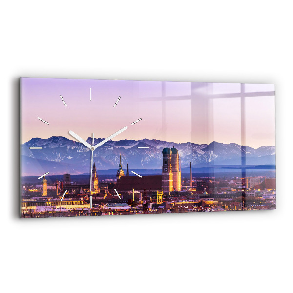 Horizontal wall clock German Alps Munich