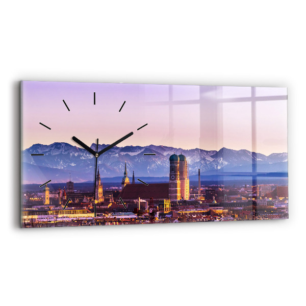 Horizontal wall clock German Alps Munich