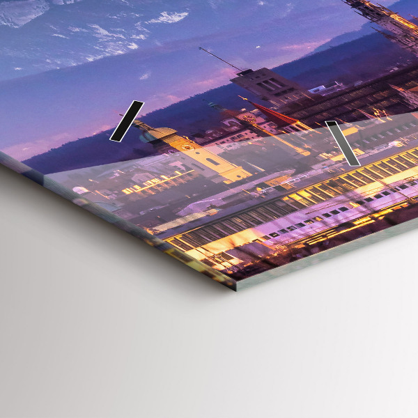 Horizontal wall clock German Alps Munich